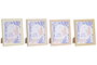 DKD Home Decor Set de 4 Marcos para Fotos 20x25 cm Scandi Beige y Natural