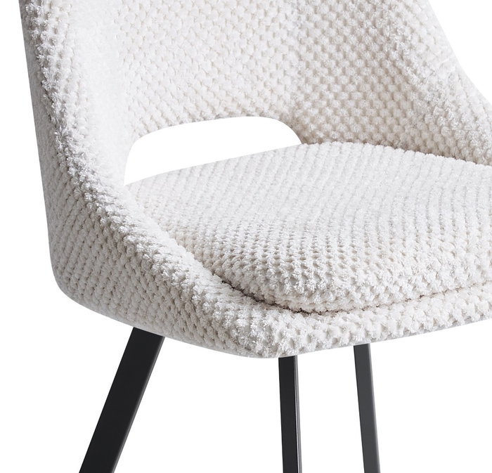 DKD Home Decor Silla de Poliéster y Metal Blanco
