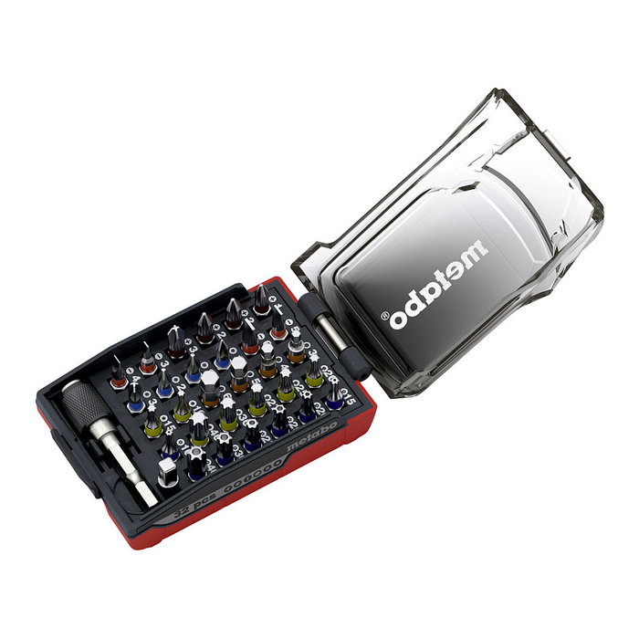 Metabo Juego de Llaves Bits 32 Piezas con Estuche, Incluye PH, PZ y Tamaños Torx desde T10 a T40, Ref. 626696000