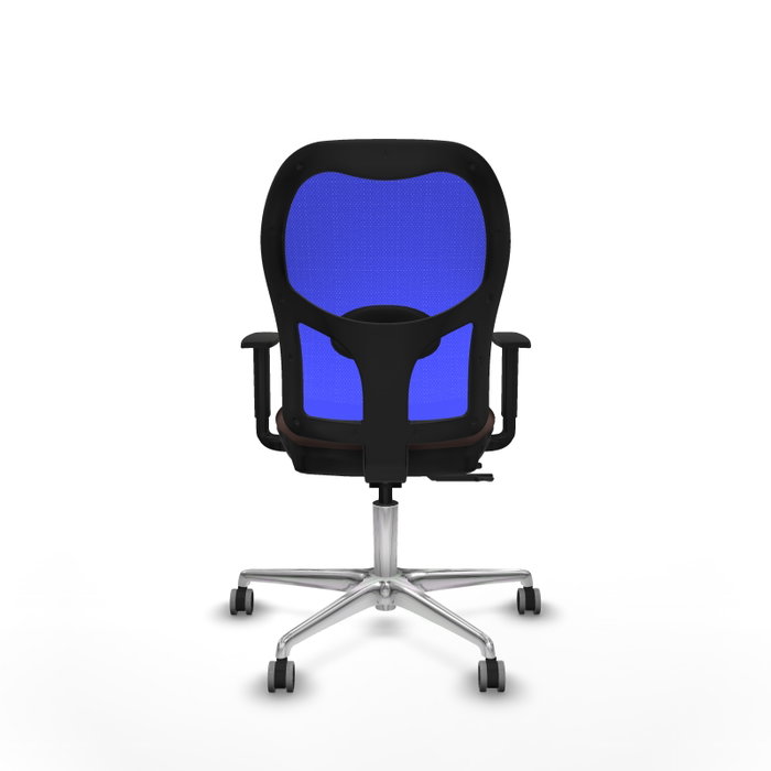 PIQUERAS Y CRESPO Silla de oficina Jorquera con mecanismo Sincro/Traslack, Azul y Marrón oscuro