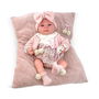 Berjuan Muñeca Reborn Chaqueta Rosa Palo y Pololo Flores Mecanismo Besitos y Almohada Rosa Maquillaje 8501-24 50 cm