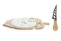 DKD Home Decor Set de 3 Tablas de Aperitivo Tropical en Gres y Bambú de 28x18x3 cm