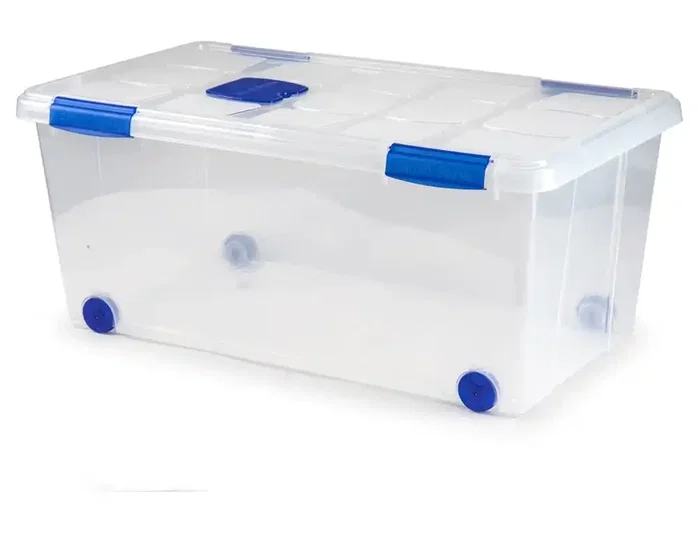 Plasticforte Contenedor plástico n 7 transparente con tapa 61l 73x41x32 cm