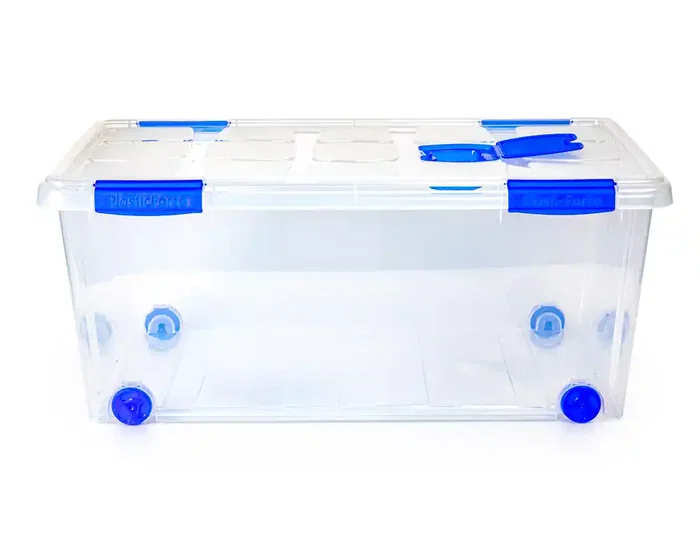 Plasticforte Contenedor Plástico N 7 Transparente con Tapa 61L 73x41x32 cm Ordenación Duradera y Funcional Plasticforte Contenedor Plástico N 7 Transparente con Tapa 61L 73x41x32 cm Ordenación Duradera y Funcional