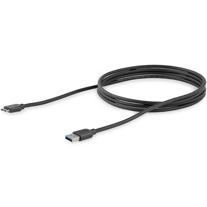 StarTech.com Cable USB A a Micro-USB B Delgado de 2m, USB 3.2 Gen 1, Negro