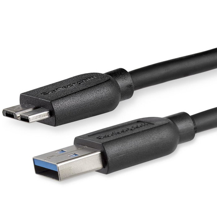 StarTech.com Cable USB A a Micro-USB B Delgado de 2m, USB 3.2 Gen 1, Negro