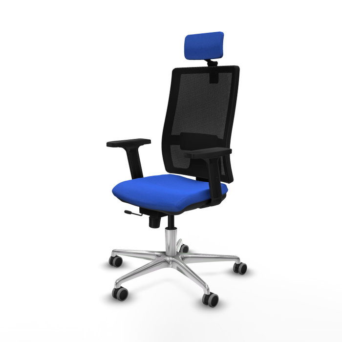 PIQUERAS Y CRESPO Silla de oficina Horna con mecanismo Sincro/Traslack Azul y Negro