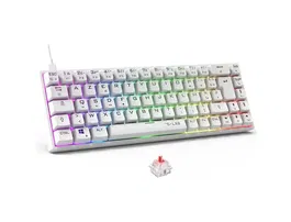 The g-lab Teclado gaming keyz-titan-w/sp con cable blanco