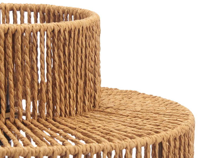 Giftdecor Lámpara de Techo Cilindro con Detalle de Cuerda, Color Negro/Marrón, 30x25x30 cm, Para Bombilla E27 (Set de 4)