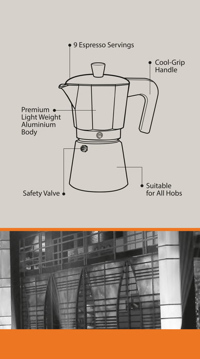 Inde Cafetera Masterchef 9 Tazas Compatible Inducción 11,5 x 21 x 18 cm (6 Unidades) Inde Cafetera Masterchef 9 Tazas Compatible Inducción 11,5 x 21 x 18 cm (6 Unidades)