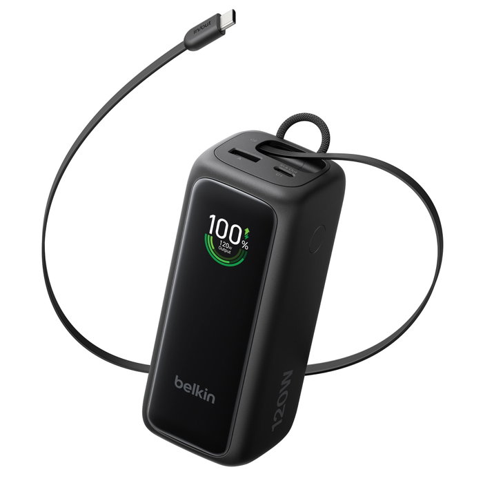 Belkin PB Display PD120W 22000mAh Negro con Cable Retráctil Belkin PB Display PD120W 22000mAh Negro con Cable Retráctil