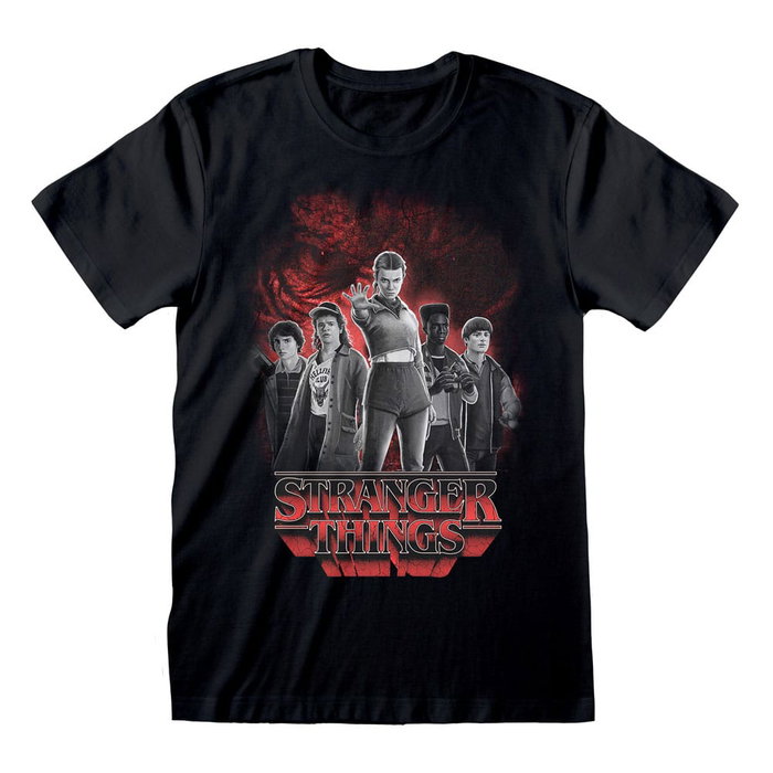 Stranger Things Camiseta Group with Vecna behind Balck and White talla M Stranger Things Camiseta Group with Vecna behind Balck and White talla M