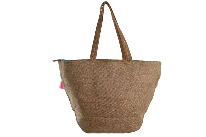 DKD Home Decor Bolso Mediterraneo Natural Multicolor 19 x 63 x 58 cm (2 Unidades) Yute Algodon Polyester DKD Home Decor Bolso Mediterraneo Natural Multicolor 19 x 63 x 58 cm (2 Unidades) Yute Algodon Polyester