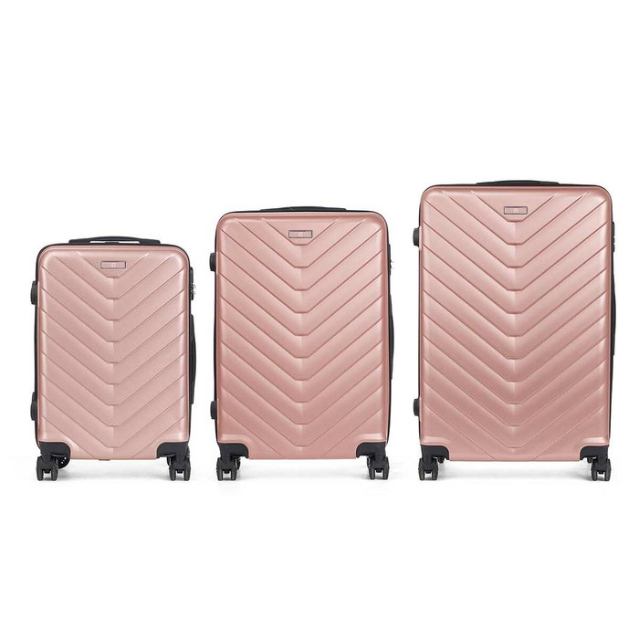 ARTE REGAL Set de 3 Maletas Escama ABS Rosa