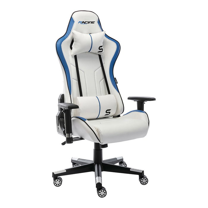 Racing Silla Gaming Console Edition Blanca - Silla Ergonómica con Respaldo Reclinable 110°, Asiento Giratorio 360°, Reposabrazos 2D Ajustables
