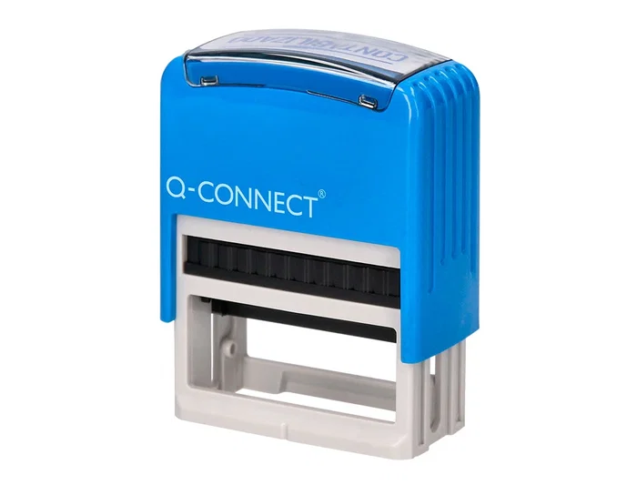 Q-connect Sello Entintado Automatico Contabilizado, Almohadilla 14x38 mm Color Azul Q-connect Sello Entintado Automatico Contabilizado, Almohadilla 14x38 mm Color Azul