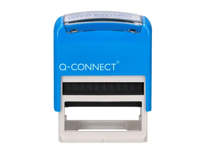 Q-connect Sello Entintado Automatico Contabilizado, Almohadilla 14x38 mm Color Azul Q-connect Sello Entintado Automatico Contabilizado, Almohadilla 14x38 mm Color Azul