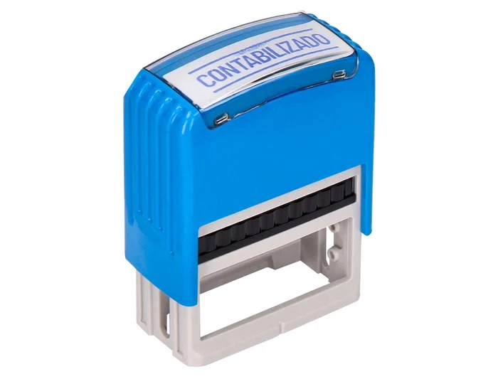 Q-connect Sello Entintado Automatico Contabilizado, Almohadilla 14x38 mm Color Azul Q-connect Sello Entintado Automatico Contabilizado, Almohadilla 14x38 mm Color Azul