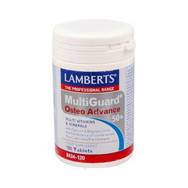 LAMBERTS Osteo Advance 50+ 120 Comp. Multi-Guard para el Mantenimiento Óseo en Mayores de 50 Años, Apto para Vegetarianos