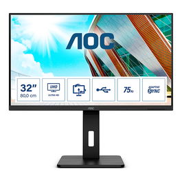 AOC P2 U32P2 Monitor LED 4K UHD 80 cm (31,5 Pulgadas) 3840x2160 75Hz 4ms USB 3.2 HDMI DP LS Pivot Negro