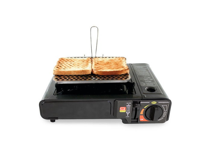 Quttin Tostador de Pan de Acero Inoxidable con Mango Plegable 20 cm x 20 cm x 1.2 cm (12 Unidades)