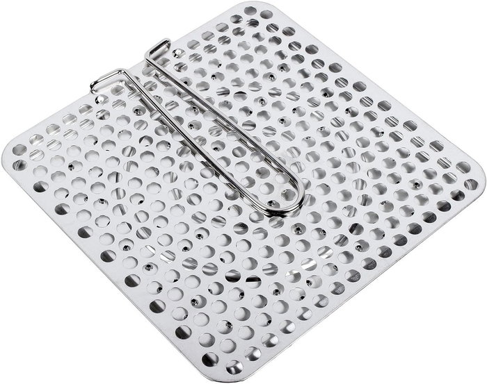 Quttin Tostador de Pan de Acero Inoxidable con Mango Plegable 20 cm x 20 cm x 1.2 cm (12 Unidades)