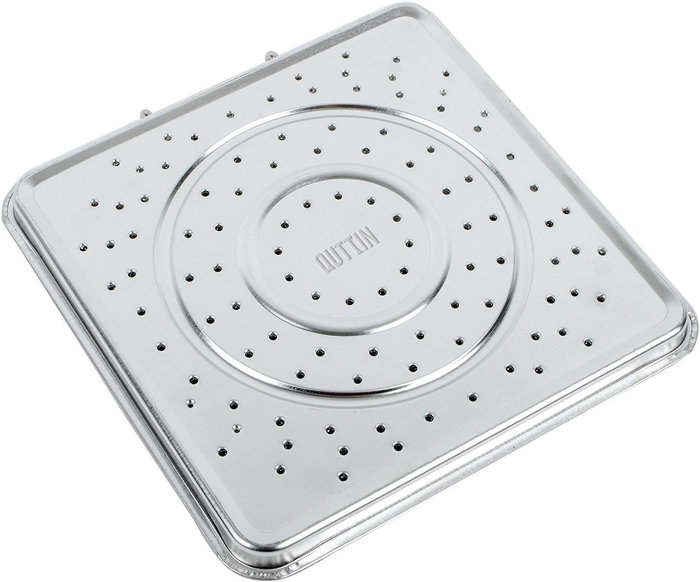 Quttin Tostador de Pan de Acero Inoxidable con Mango Plegable 20 cm x 20 cm x 1.2 cm (12 Unidades)