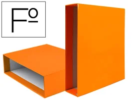 Liderpapel Caja Archivador Documenta Lomo 75mm Cartón Palanca Folio PVC Naranja 435x5x293 mm