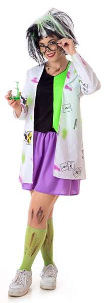 Creaciones Llopis Disfraz Adulta Científica Loca Talla L Falda Chaqueta Chaleco