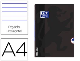 Oxford Libreta Escolar Openflex Tapa Flexible Optik Paper 48 Hojas Din A4 Rayado Horizontal Negro