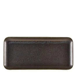 Genware Bandeja Terra de Porcelana Negra 36x16 cm (Set de 6)