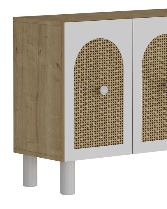 Hanah Home Sapphire Oak, Hazeran Consola Fabricada con Tablero de Partículas Recubierto de Melamina, 150x75x30 cm