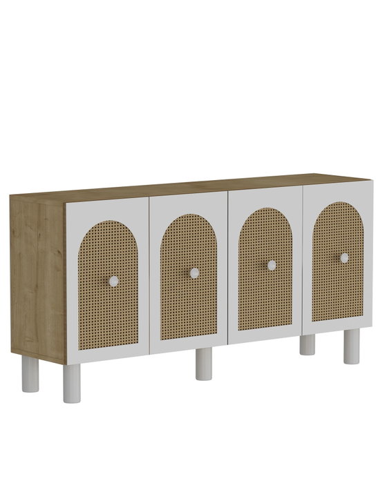 Hanah Home Sapphire Oak, Hazeran Consola Fabricada con Tablero de Partículas Recubierto de Melamina, 150x75x30 cm