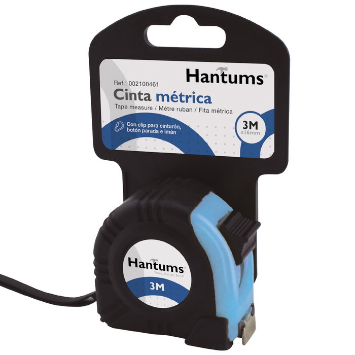 Hantums Cinta Métrica con Imán y Recubrimiento de Goma de 3m y 16mm Hantums Cinta Métrica con Imán y Recubrimiento de Goma de 3m y 16mm
