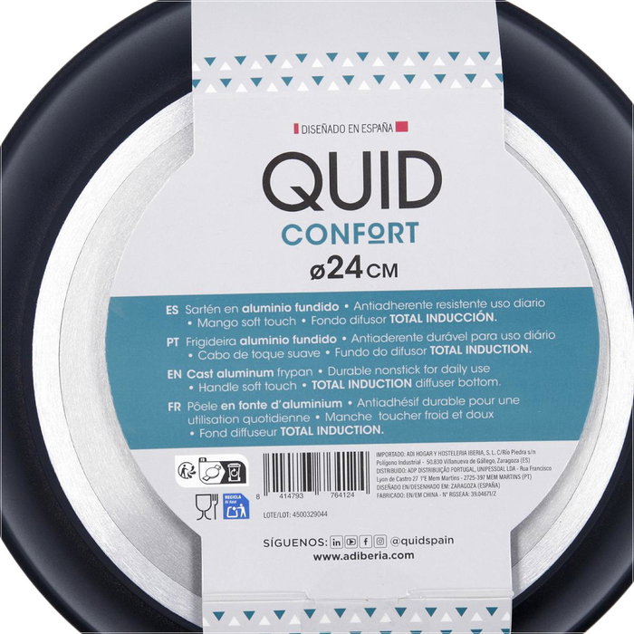 Quid Sartén Aluminio Fundido Confort 24 cm Negro Quid Sartén Aluminio Fundido Confort 24 cm Negro