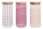 DKD Home Decor Botes de Borosilicato y Bambú 1400ml, Surtido de 3 Colores