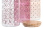 DKD Home Decor Bote Scandi Rosa Blanco Bambu Borosilicato 10 x 22 x 10 cm 1400ml Cierre Hermético