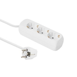 MicroConnect Regleta de 3 tomas Schuko con cable de 5M Blanco