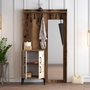 Hanah Home Recibidor Nogal y Blanco Mármol 120x200x35cm con Perchero y Estantes