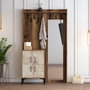 Hanah Home Recibidor Nogal y Blanco Mármol 120x200x35cm con Perchero y Estantes