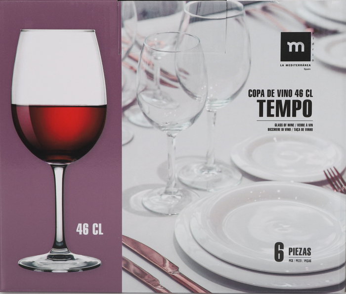 La Mediterranea Copa de Vino Tempo 46 cl (24 Unidades) de Vidrio