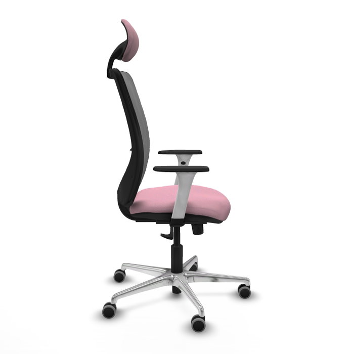 PIQUERAS Y CRESPO Silla de oficina Zulema Rosa y Gris con mecanismo Sincro PIQUERAS Y CRESPO Silla de oficina Zulema Rosa y Gris con mecanismo Sincro