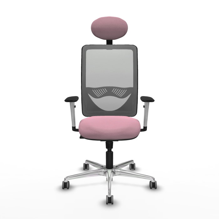 PIQUERAS Y CRESPO Silla de oficina Zulema Rosa y Gris con mecanismo Sincro PIQUERAS Y CRESPO Silla de oficina Zulema Rosa y Gris con mecanismo Sincro