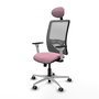 PIQUERAS Y CRESPO Silla de oficina Zulema Rosa y Gris con mecanismo Sincro