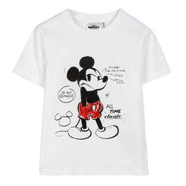 Cerdá Camiseta Corta Disney Mickey Mouse para Niña/Niño, Talla 4 Años, Blanco