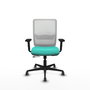 PIQUERAS Y CRESPO Silla de oficina Haches Turquesa y Blanco