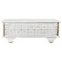 DKD Home Decor Mesa Centro Estilo Indio Blanco Dorado 115 x 60 x 45 cm