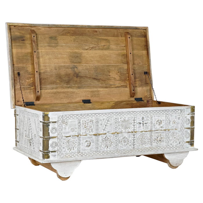 DKD Home Decor Mesa Centro Estilo Indio Blanco Dorado 115 x 60 x 45 cm DKD Home Decor Mesa Centro Estilo Indio Blanco Dorado 115 x 60 x 45 cm