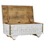 DKD Home Decor Mesa Centro Estilo Indio Blanco Dorado 115 x 60 x 45 cm