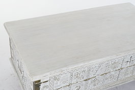 DKD Home Decor Mesa Centro Estilo Indio Blanco Dorado 115 x 60 x 45 cm